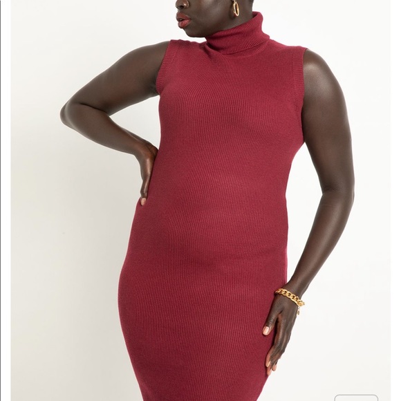 Sleeveless Sweater Dress in Cabernet - Picture 3 of 3